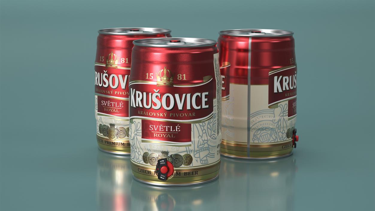 3D Krusovice Beer 5 Liter Barrel 2