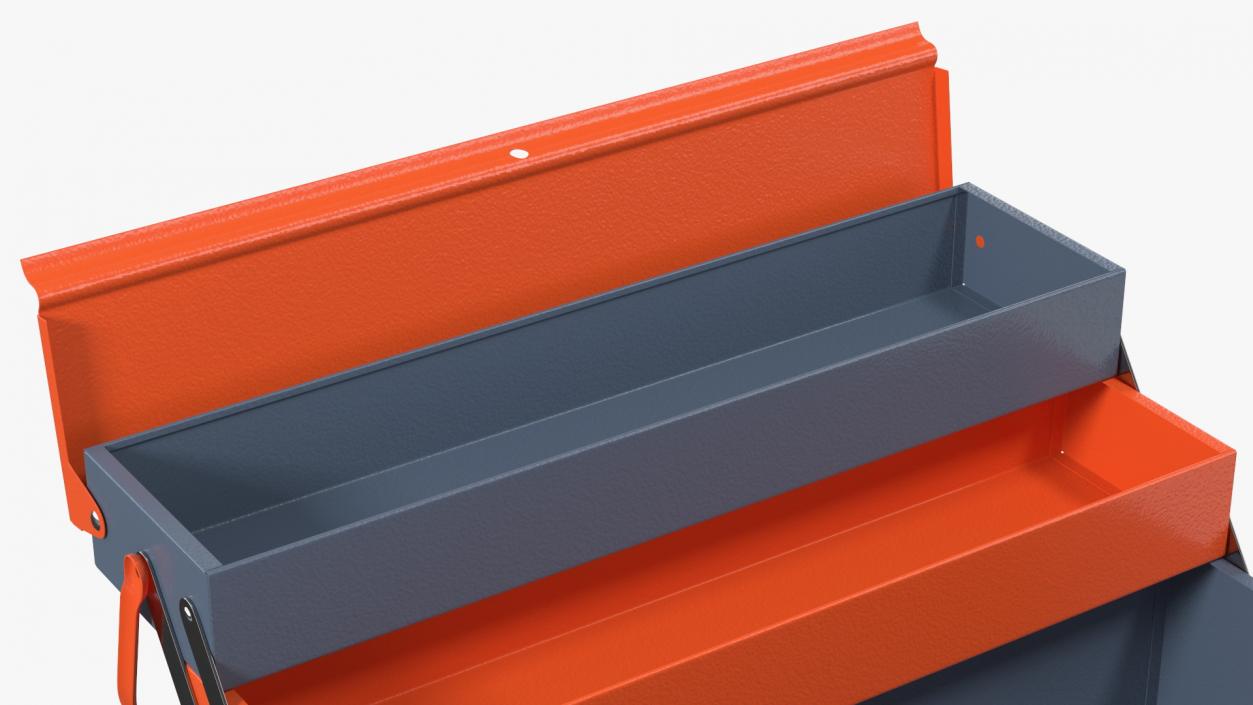 Metal Cantilever Tool Box Orange Rigged 3D model