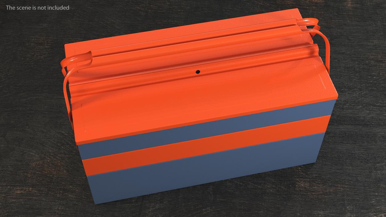 Metal Cantilever Tool Box Orange Rigged 3D model