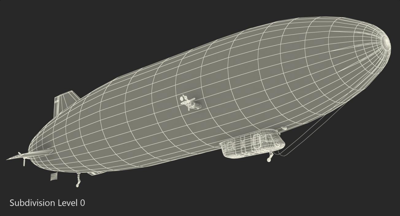 Goodyear Blimp Airship Rigged 3D model