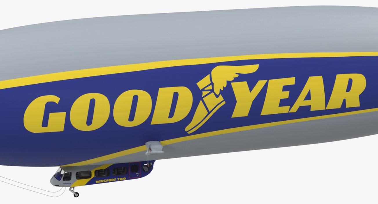 Goodyear Blimp Airship Rigged 3D model