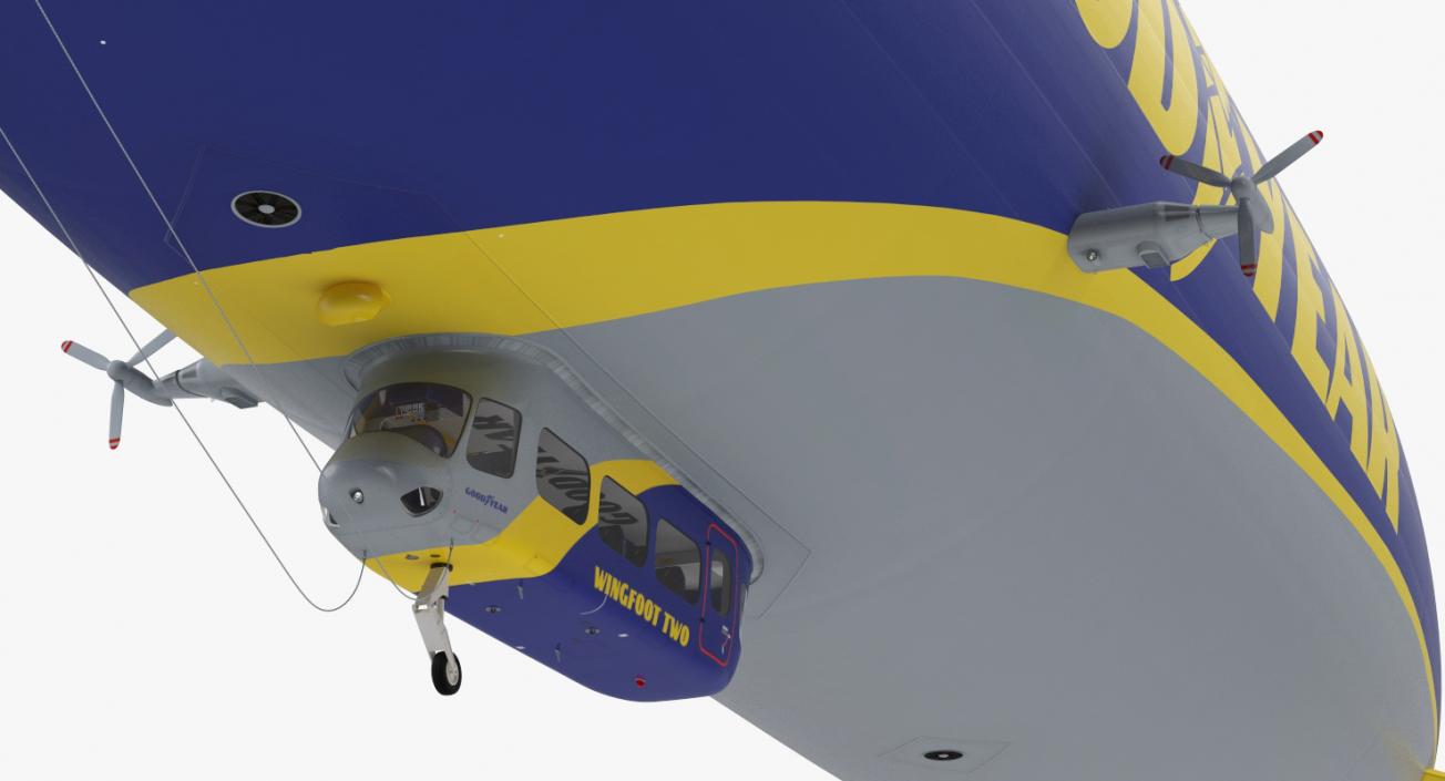 Goodyear Blimp Airship Rigged 3D model