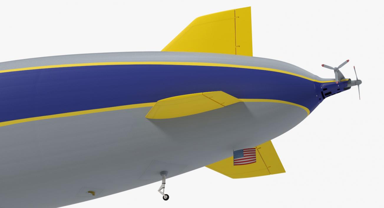 Goodyear Blimp Airship Rigged 3D model