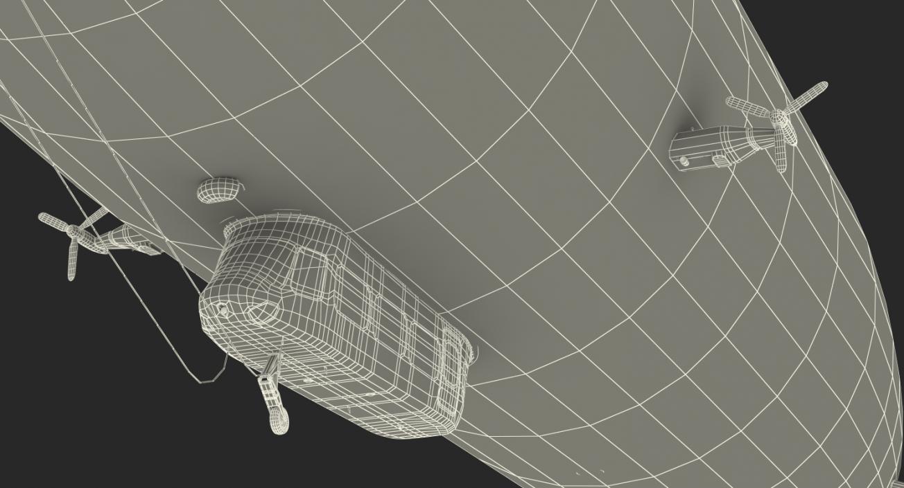 Goodyear Blimp Airship Rigged 3D model