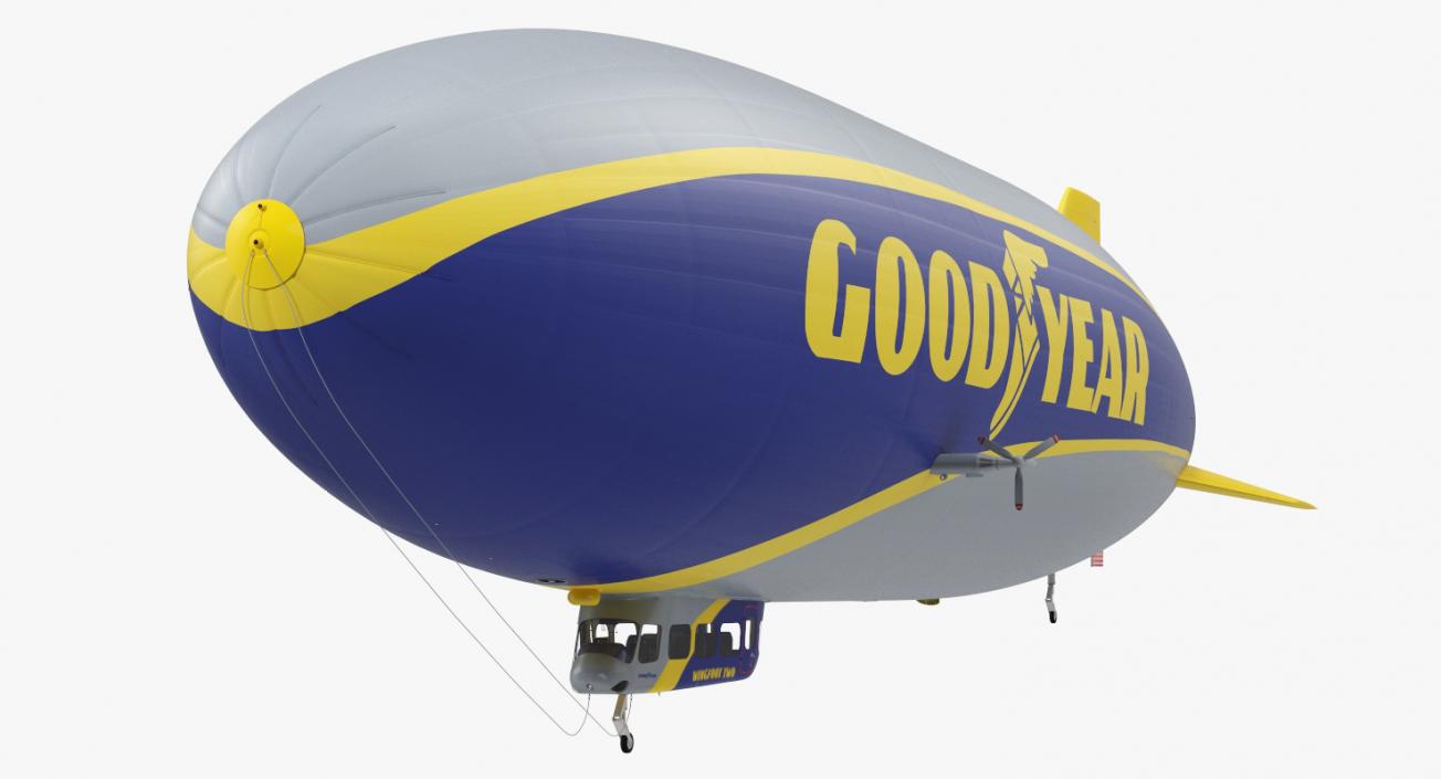 Goodyear Blimp Airship Rigged 3D model