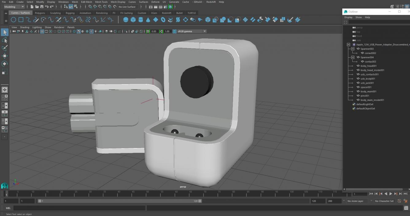 3D model Apple 12W USB Power Adapter Disassembled