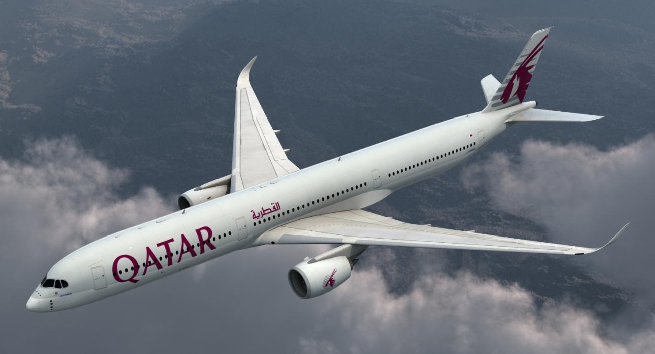 Airbus A350-1000 Qatar 3D