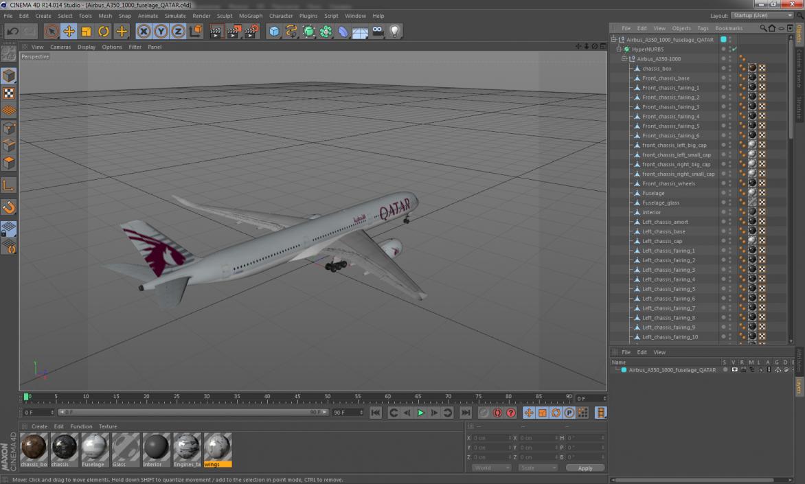 Airbus A350-1000 Qatar 3D