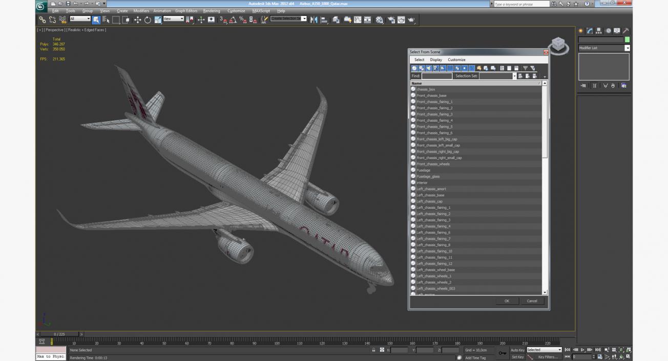 Airbus A350-1000 Qatar 3D