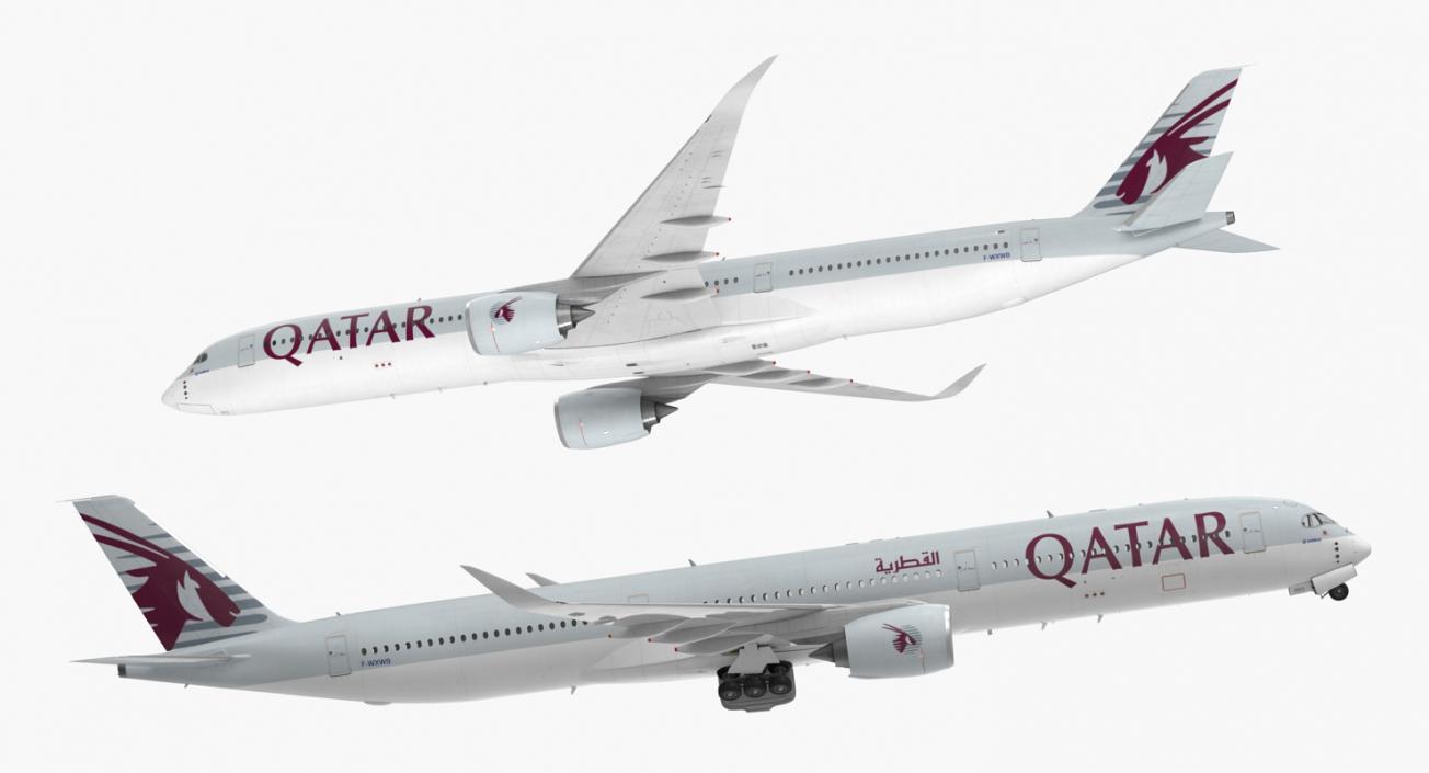 Airbus A350-1000 Qatar 3D