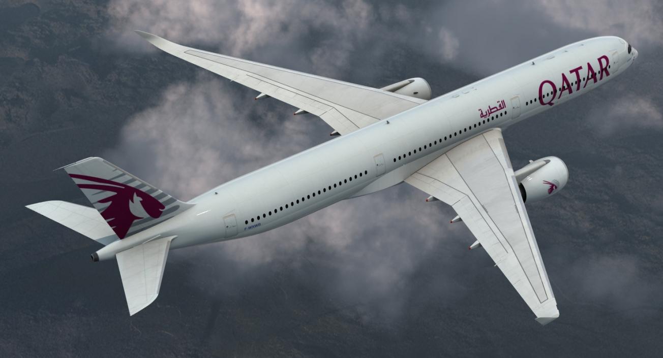 Airbus A350-1000 Qatar 3D