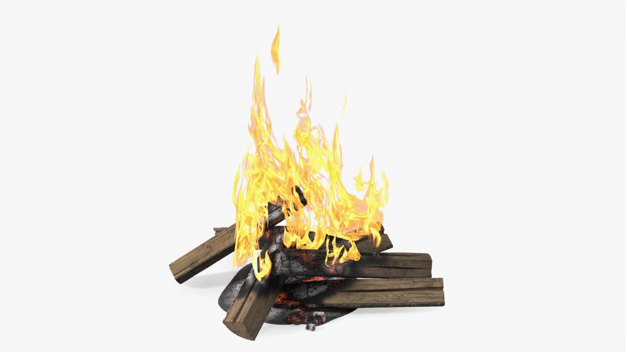 3D Fire from Wooden Logs 2 model