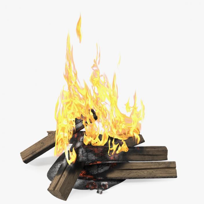 3D Fire from Wooden Logs 2 model