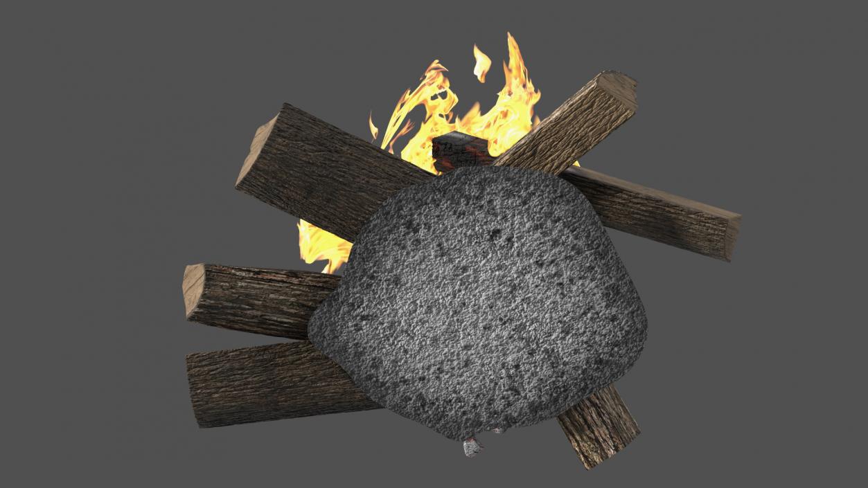 3D Fire from Wooden Logs 2 model