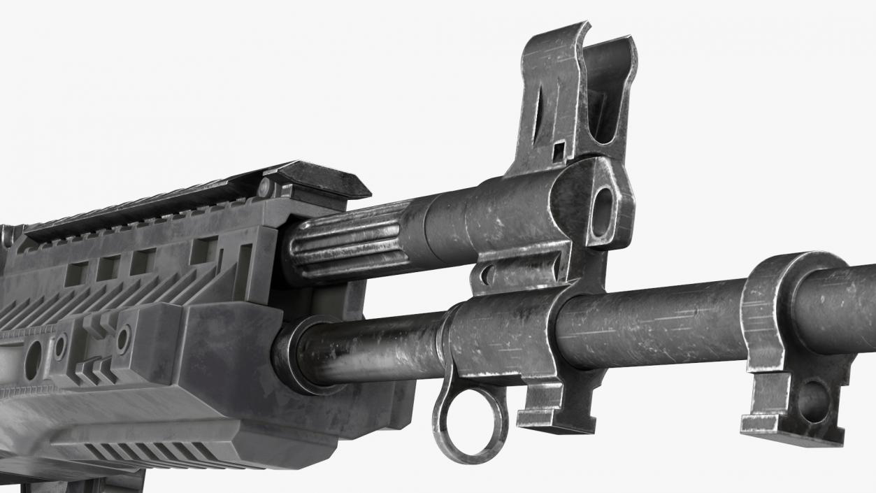 3D Worn Out Assault Rifle AK-12 Folded Stock