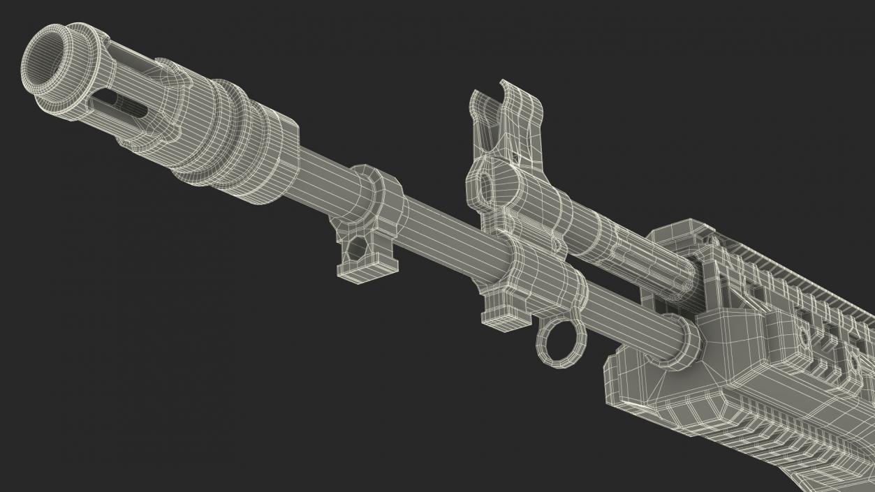 3D Worn Out Assault Rifle AK-12 Folded Stock