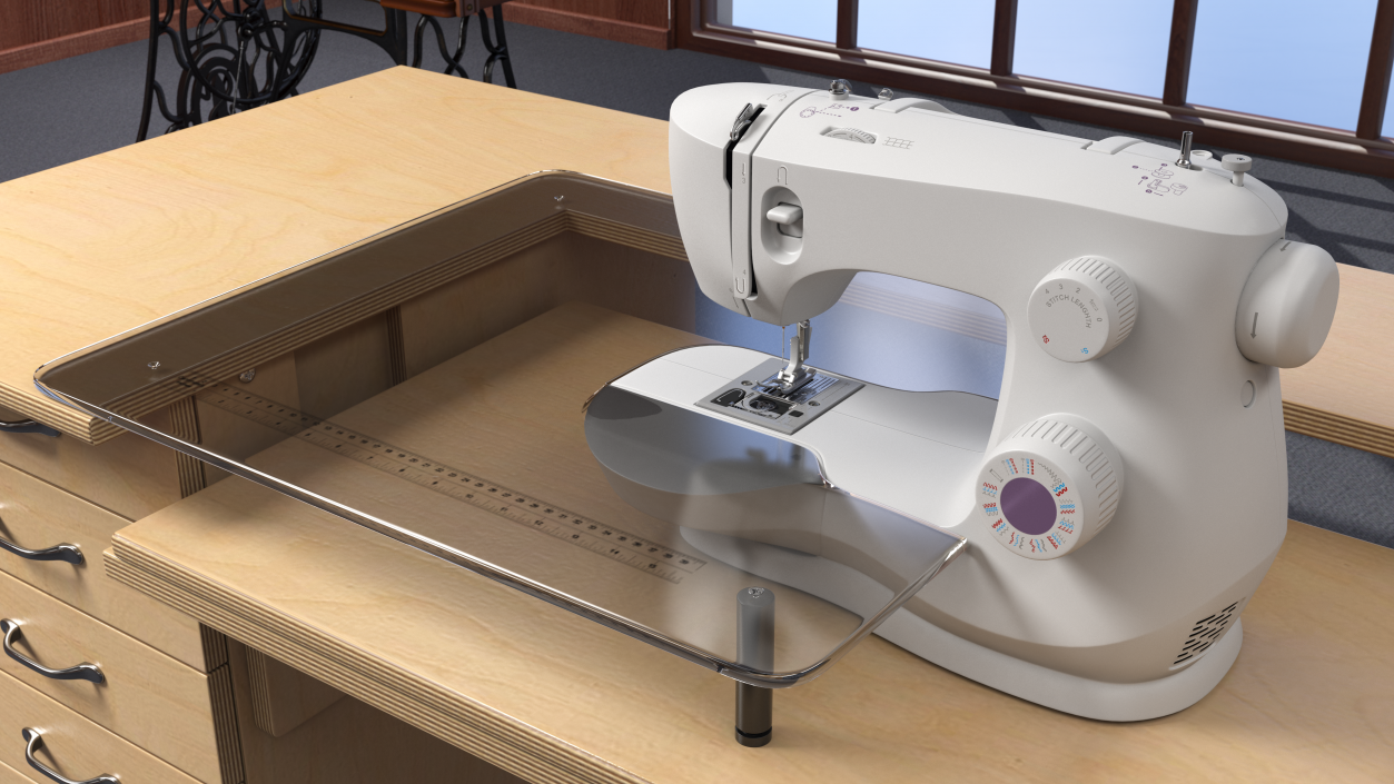 3D Horn Elements Sewing Table Unit Rigged model