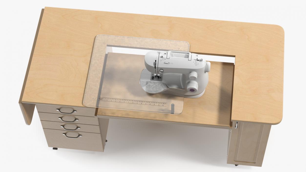 3D Horn Elements Sewing Table Unit Rigged model