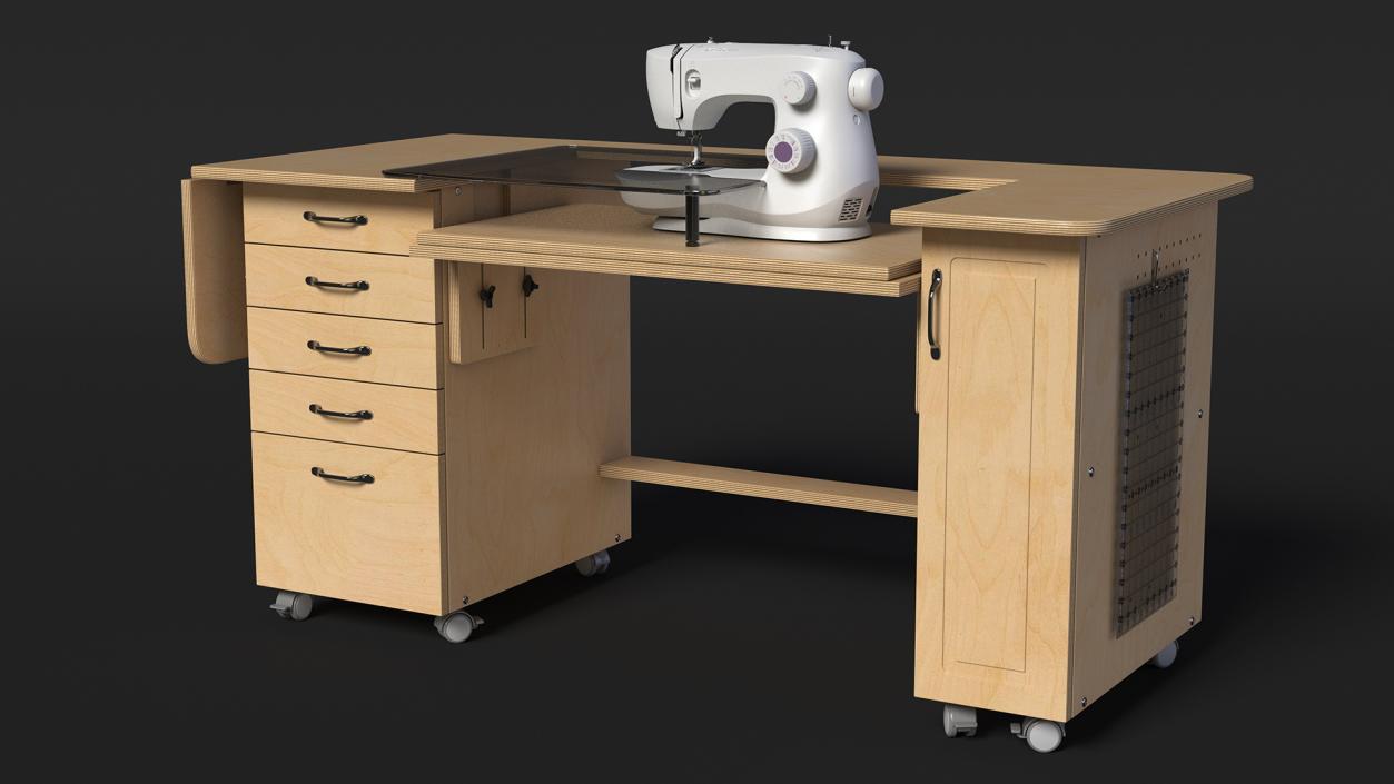 3D Horn Elements Sewing Table Unit Rigged model