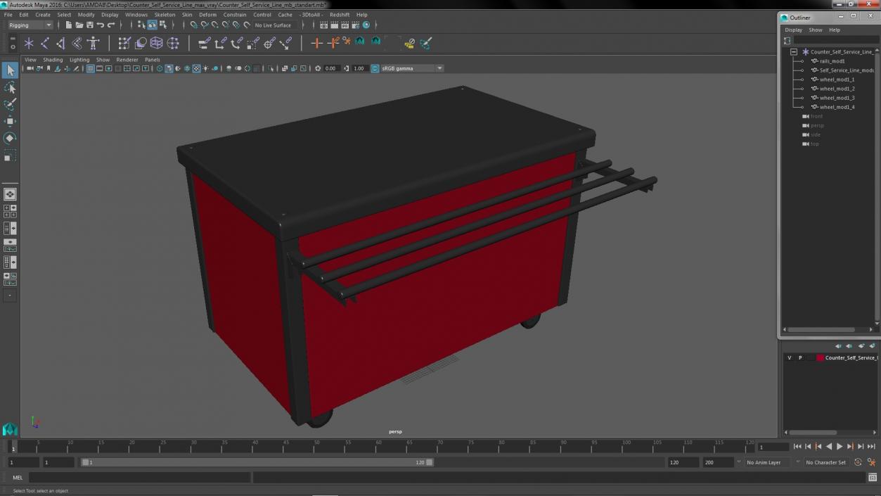 3D model Counter Self Service Line