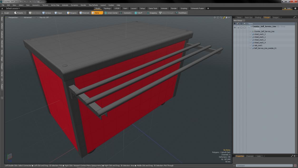 3D model Counter Self Service Line