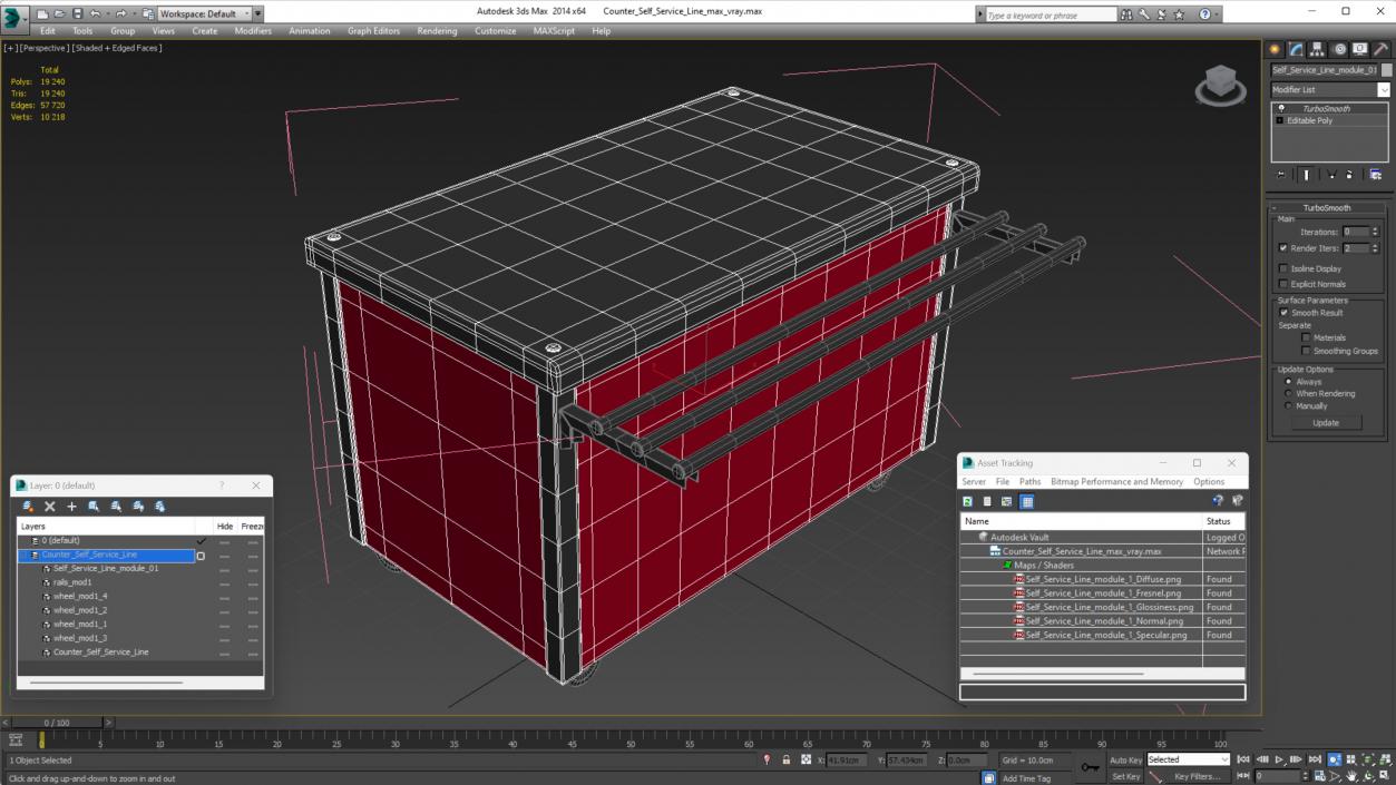 3D model Counter Self Service Line