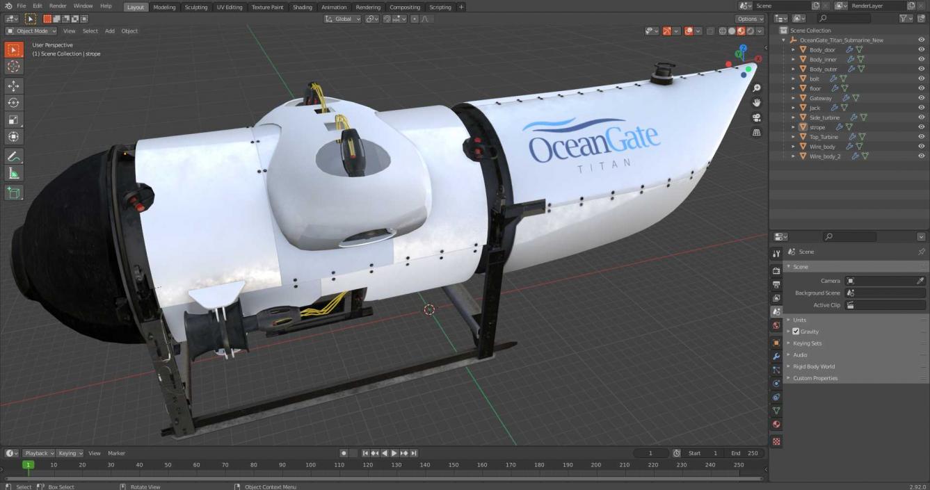 OceanGate Titan Submarine New 3D model