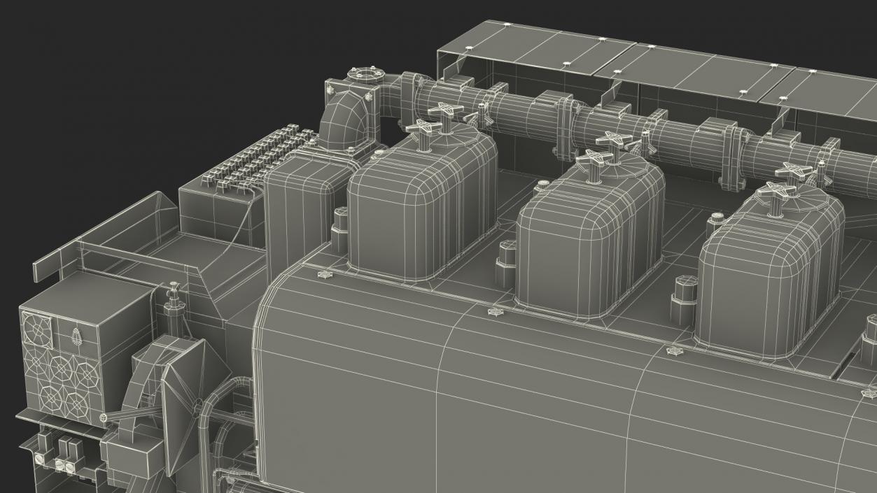 3D model Marine Engine Blue 2