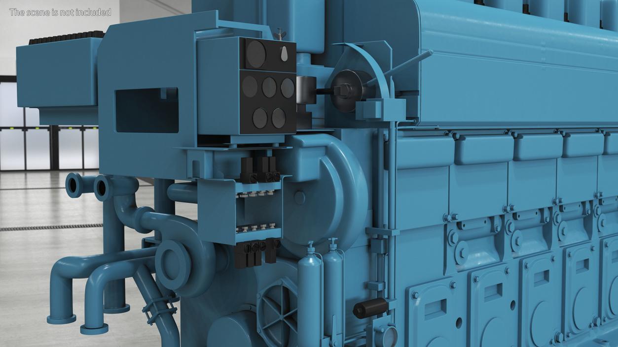 3D model Marine Engine Blue 2