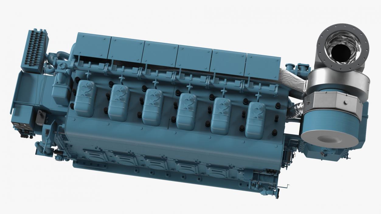 3D model Marine Engine Blue 2