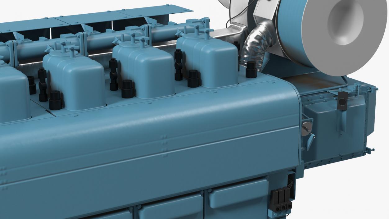 3D model Marine Engine Blue 2