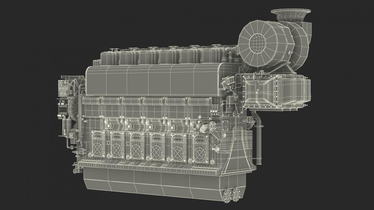 3D model Marine Engine Blue 2