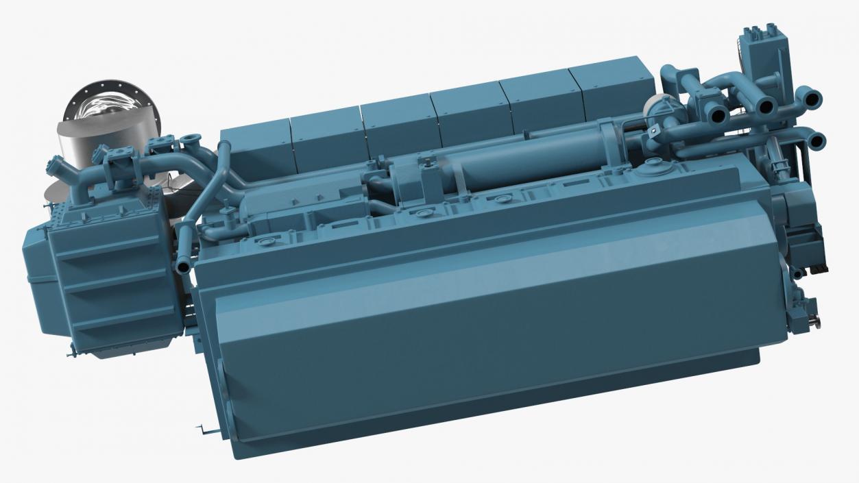 3D model Marine Engine Blue 2