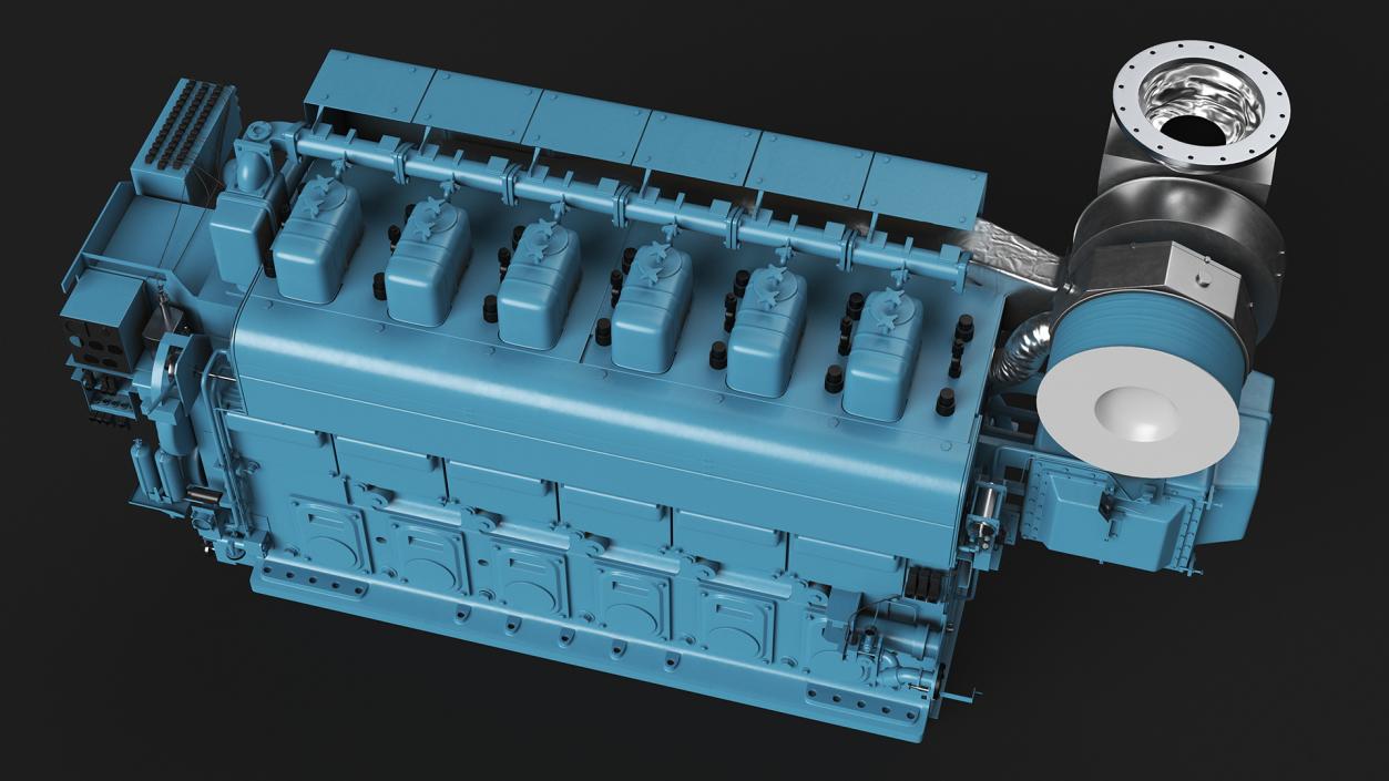 3D model Marine Engine Blue 2