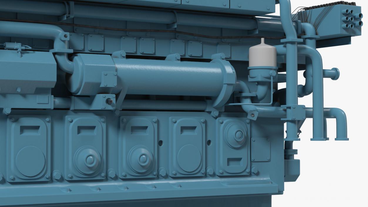 3D model Marine Engine Blue 2