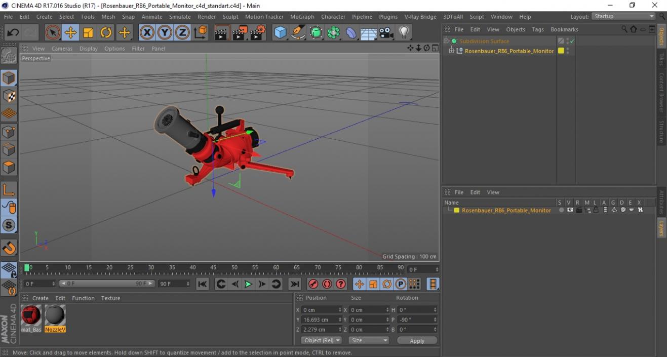 3D Rosenbauer RB6 Portable Monitor