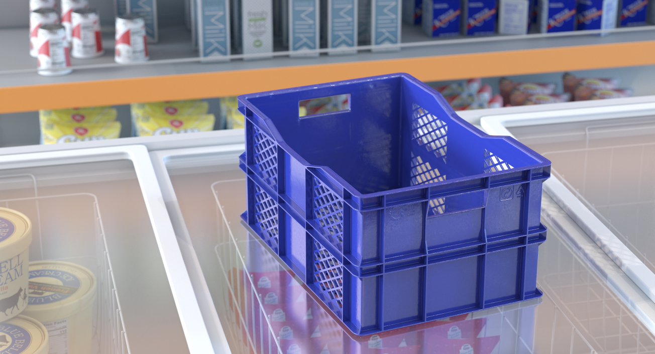 3D model Vegetable Square Plastic Crate