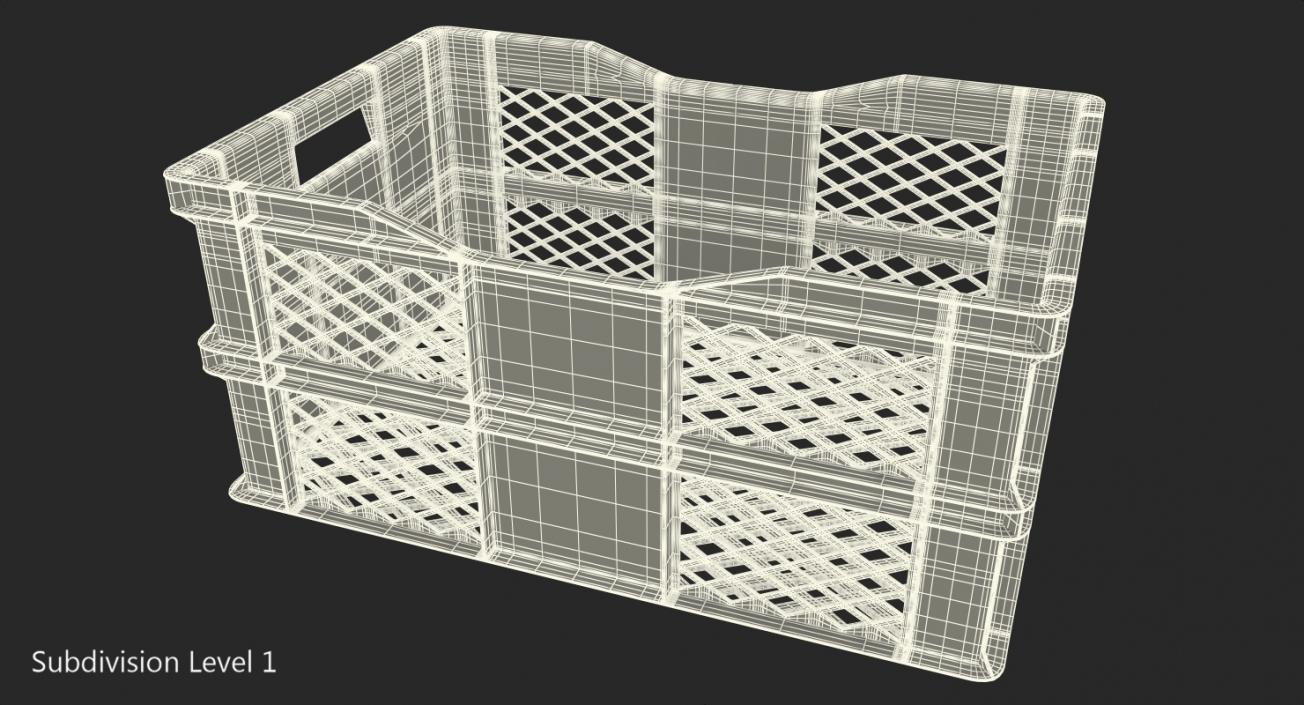 3D model Vegetable Square Plastic Crate