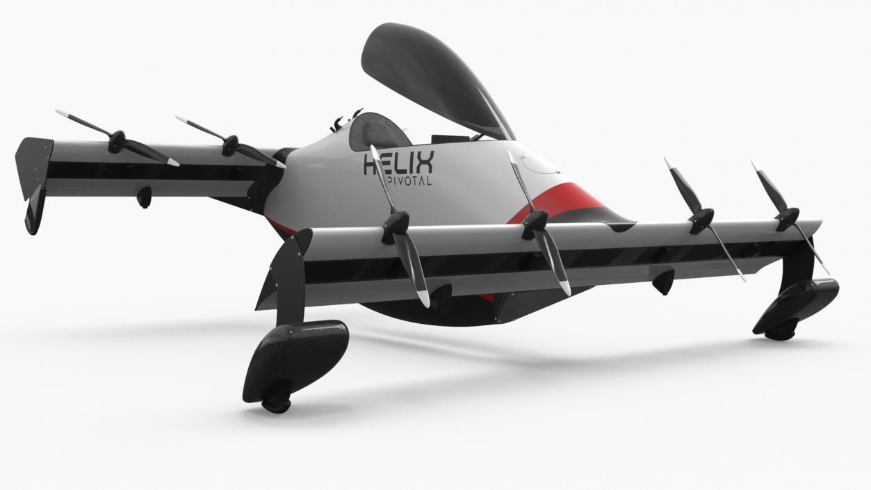 Helix Pivotal Electric VTOL Aircraft Rigged for Cinema 4D 3D