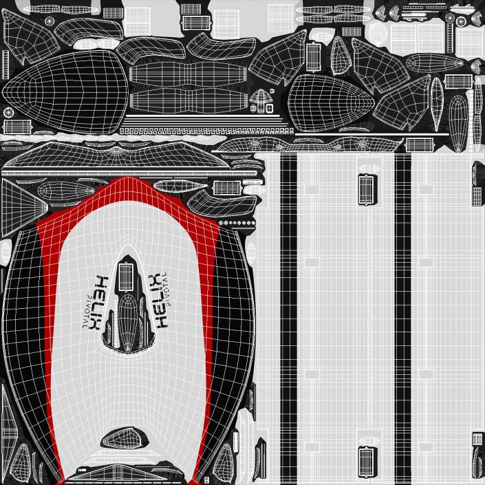 Helix Pivotal Electric VTOL Aircraft Rigged for Cinema 4D 3D