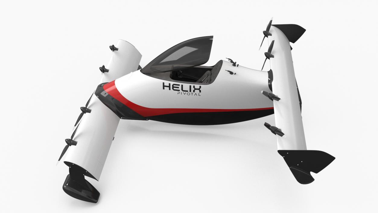 Helix Pivotal Electric VTOL Aircraft Rigged for Cinema 4D 3D