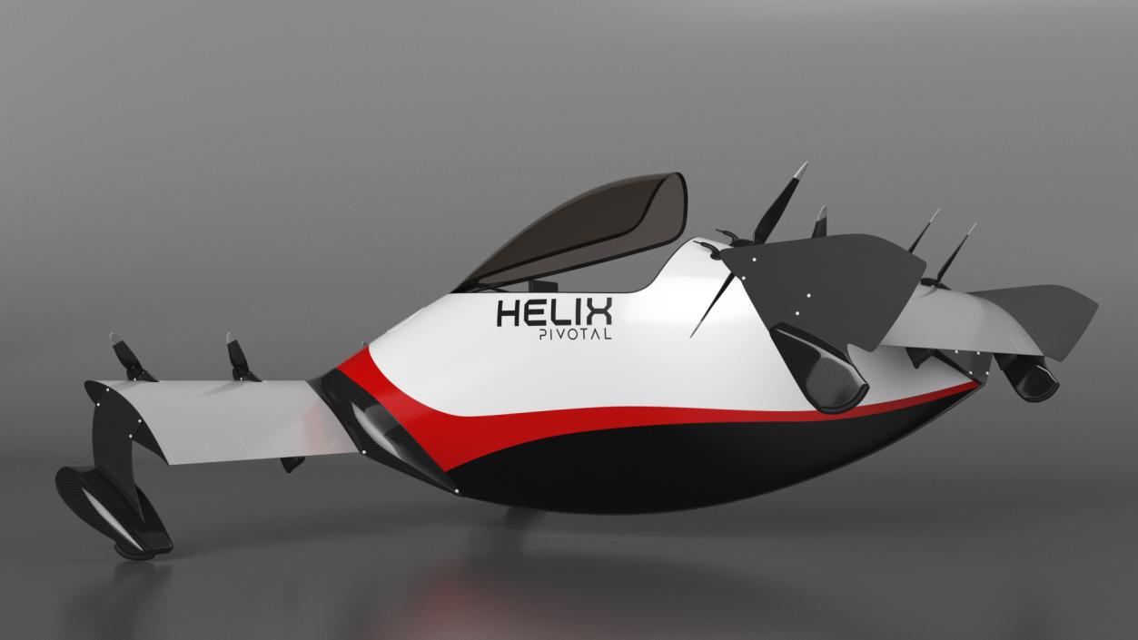 Helix Pivotal Electric VTOL Aircraft Rigged for Cinema 4D 3D