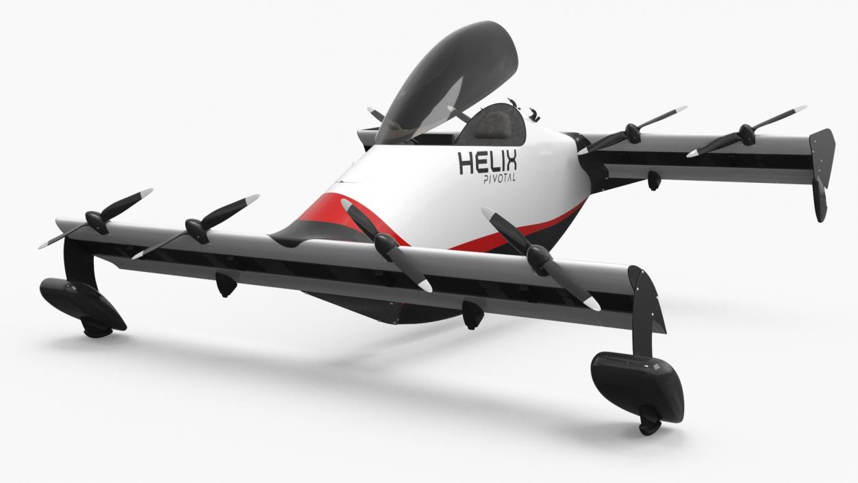 Helix Pivotal Electric VTOL Aircraft Rigged for Cinema 4D 3D