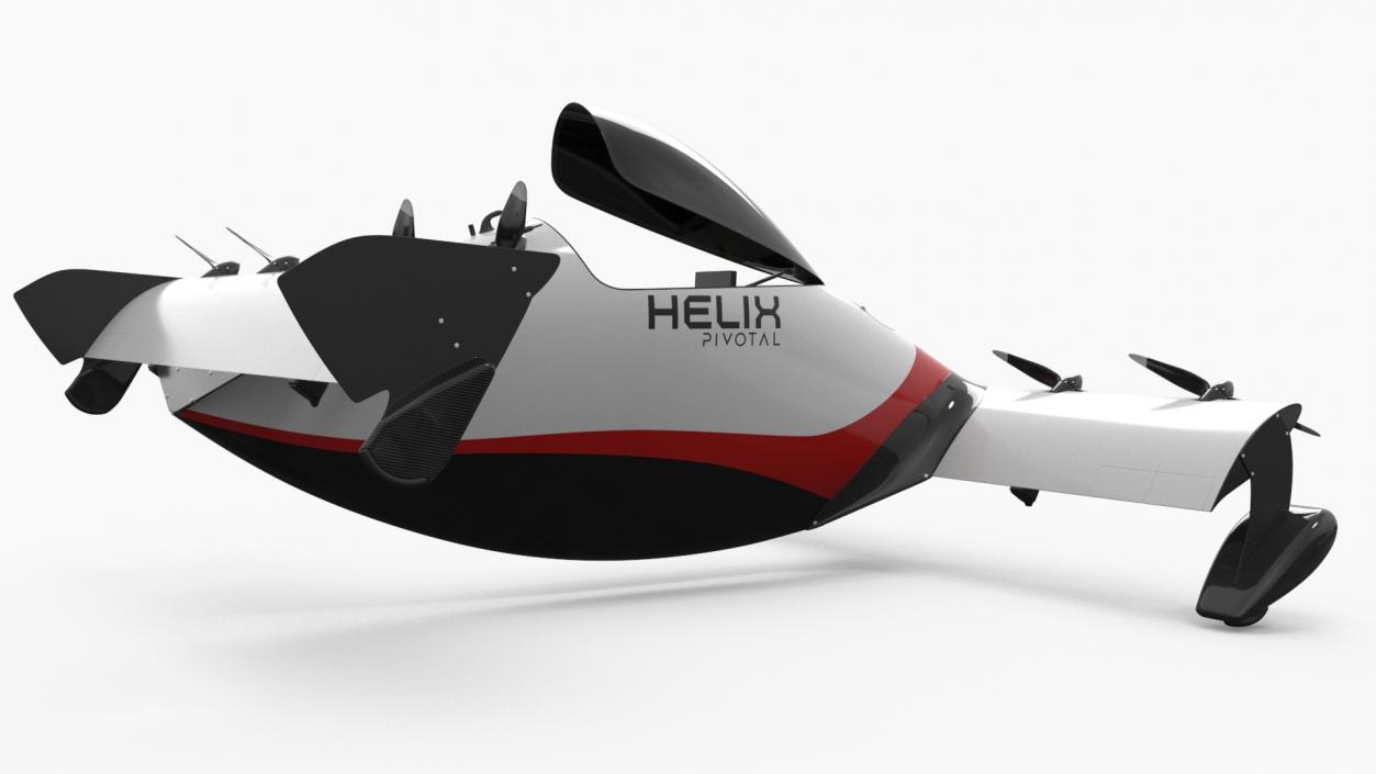 Helix Pivotal Electric VTOL Aircraft Rigged for Cinema 4D 3D