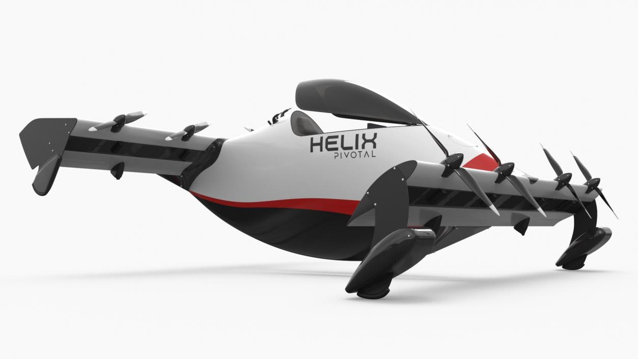 Helix Pivotal Electric VTOL Aircraft Rigged for Cinema 4D 3D