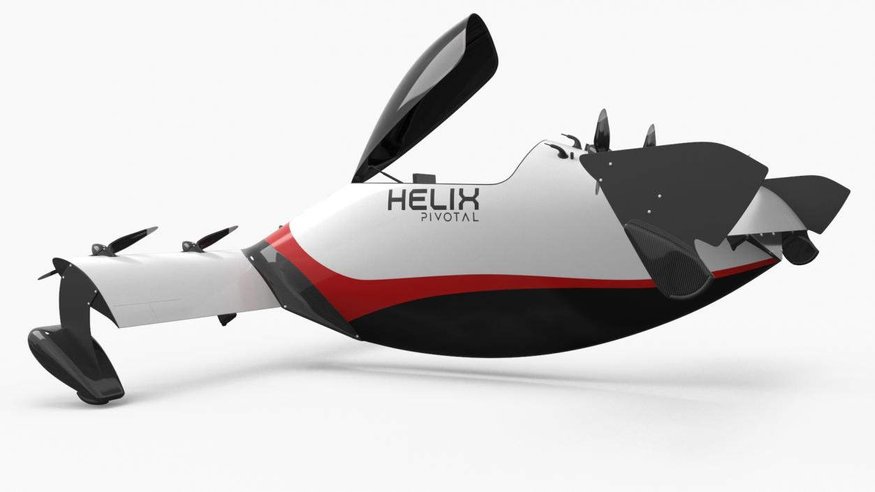 Helix Pivotal Electric VTOL Aircraft Rigged for Cinema 4D 3D