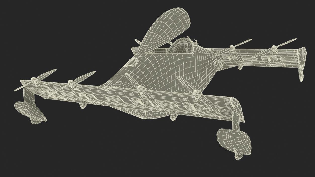 Helix Pivotal Electric VTOL Aircraft Rigged for Cinema 4D 3D