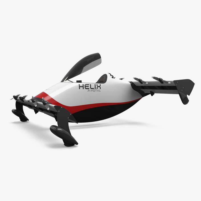 Helix Pivotal Electric VTOL Aircraft Rigged for Cinema 4D 3D