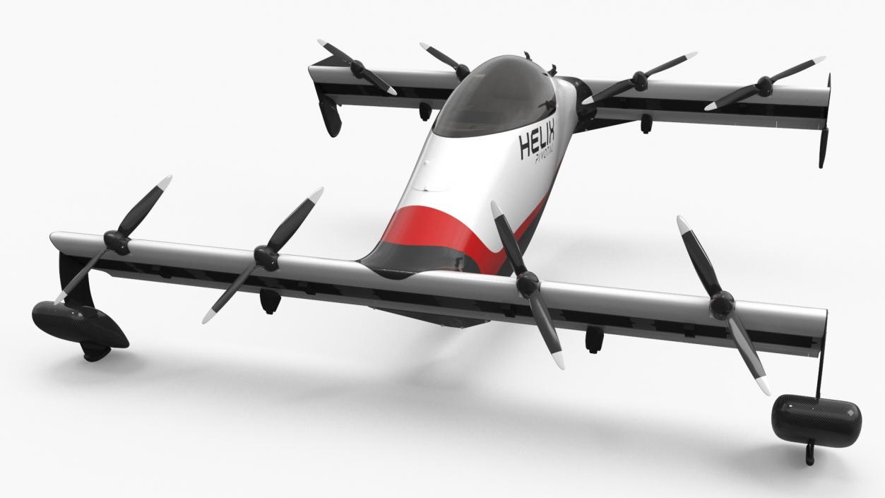 Helix Pivotal Electric VTOL Aircraft Rigged for Cinema 4D 3D