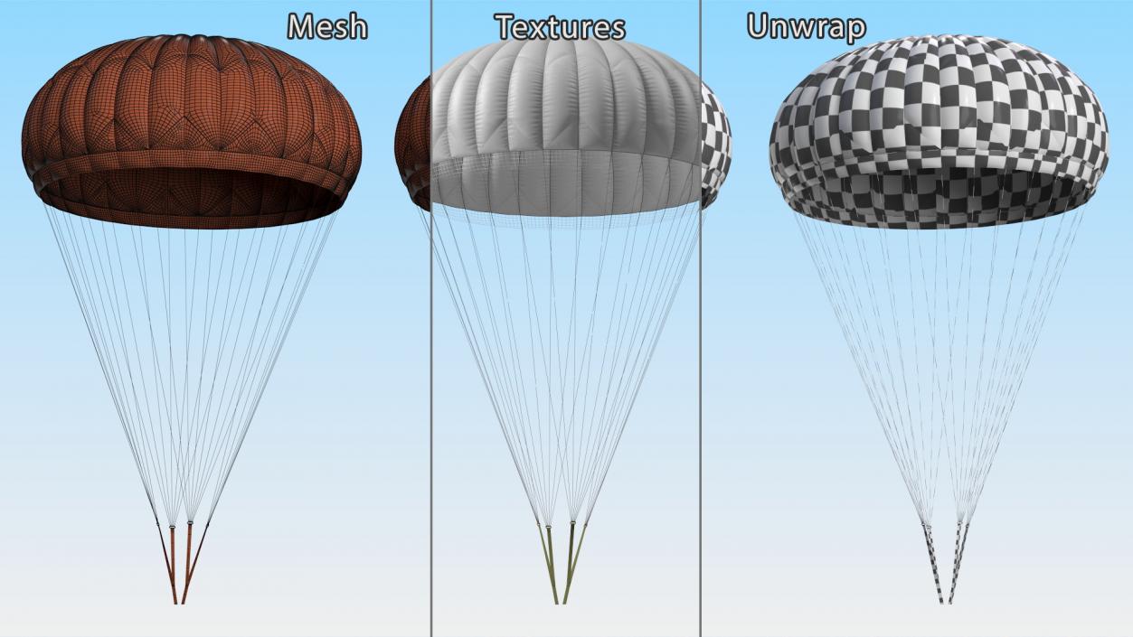 Dome Gray Parachute 3D model